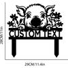 Metal Pig Garden Stake, Custom Pig Farm Sign with Stake, Pig Flower Bed Decor, Pig Pet Lawn Ornament