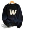Men's Thick Fleece-Lined Round Neck Hoodie - Autumn/Winter Hipster Style, Loose Fit