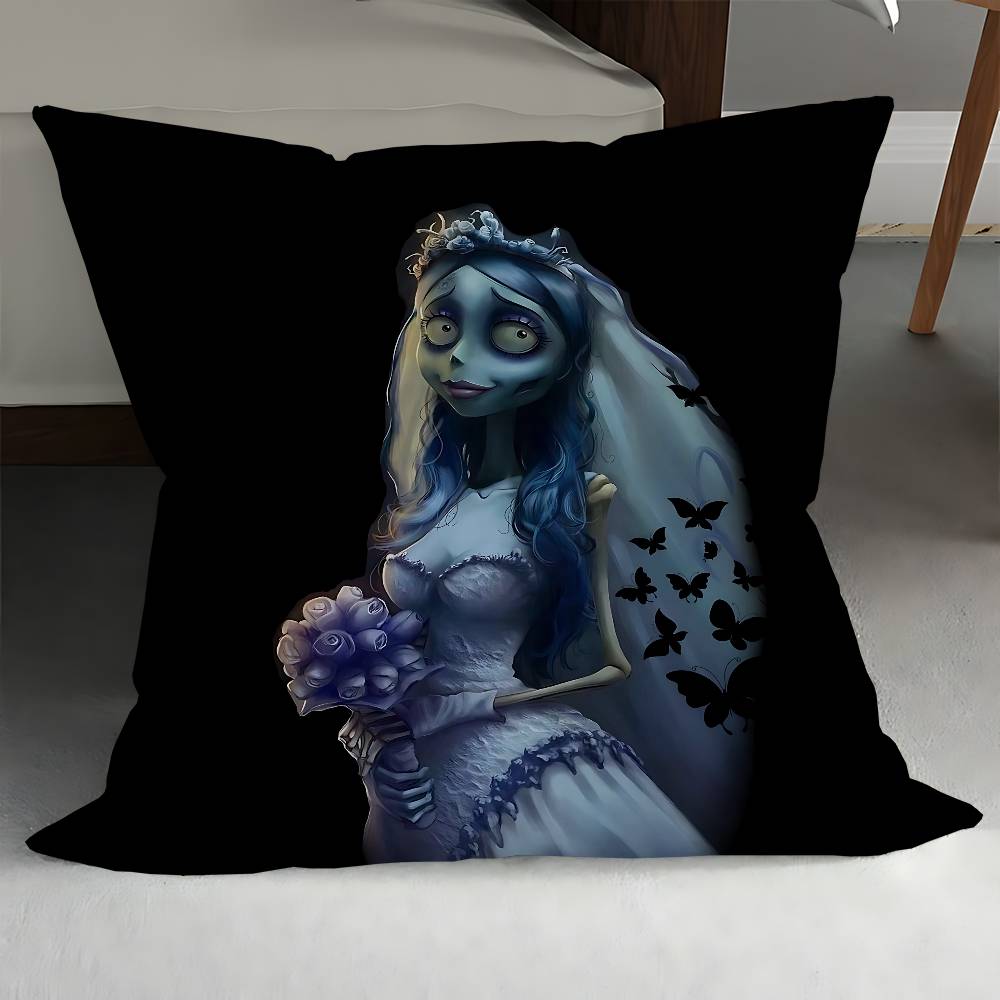 C-Corpse Bride Cartoon Personalized Picture Text Home Decorative Pillows Household Gifts 45x45cm
