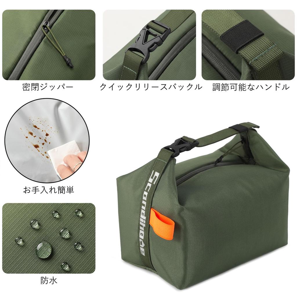 SEPWIK Lunch Insulated and Thermal Lunch Large Tote Bag for Outdoor Green Bag, Bag, Capacity, Stylish, Water-Repellent, Foldable, Activities, Camping,