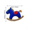 Rhinestone Little Horse Brooch Jewelry Accessories Animal Lapel Pins Luxury Zodiac Pony Pin  Unisex