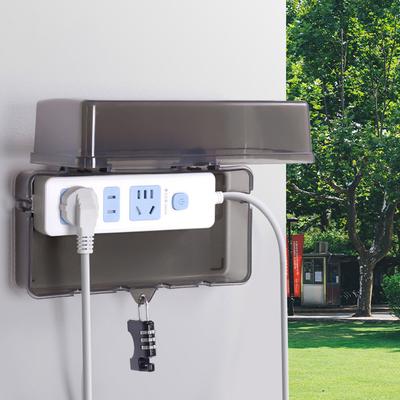 6 Tomas Plástico Caja de Gestión de Cables Cajas Eléctricas Resistente a la Lluvia Resistente a la Intemperie Caja de Enchufe Cubierta para Cables Para Proteger Enchufe de Enchufe