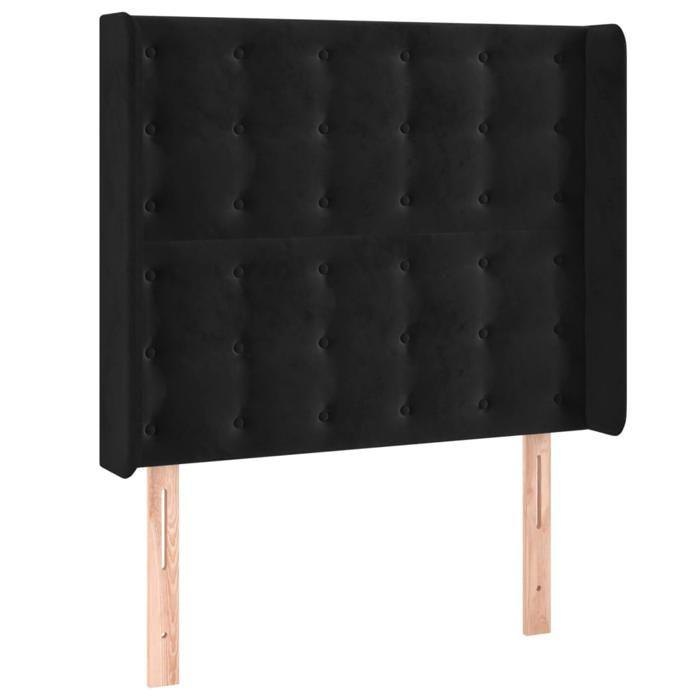 VidaXL Tête de Lit à LED Meuble de Chambre à Coucher Accessoire de Lit Simple Tête de Cadre de Lit Intérieur Noir 3124520