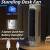 Portable Standing Desk Fan Wireless USB Rechargeable 3-Speed Quiet Fan Cooling Electric for Travel Outdoor Office Household Fan