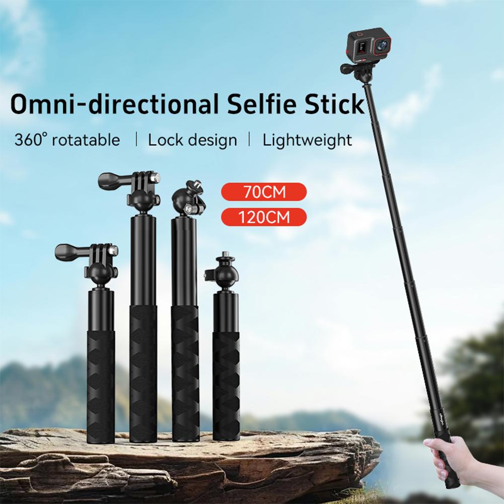 360° Rotatable Selfie Stick Portable Extendable Invisible Pole Compatible For DJI ACTION 3/4/pocket3 Action Camera