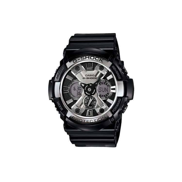 

Casio Liquid Crystal/Pointer Dual Display Series Trendy Fashion Classic Men Watches Black GA-200BW-1A Black Dial