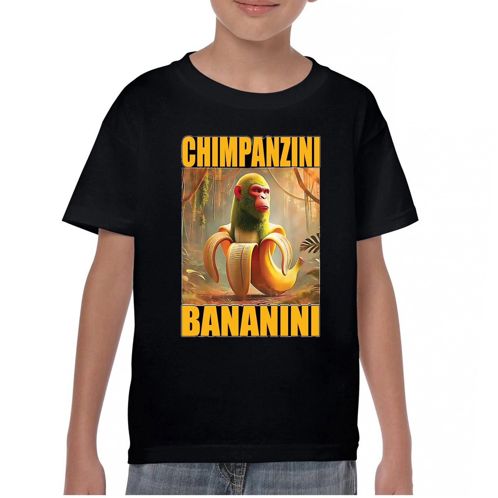 Champanzini Bananini Youth kids boys T-Shirt Italian Brainrot Gen Z Alpha Meme Kids 120