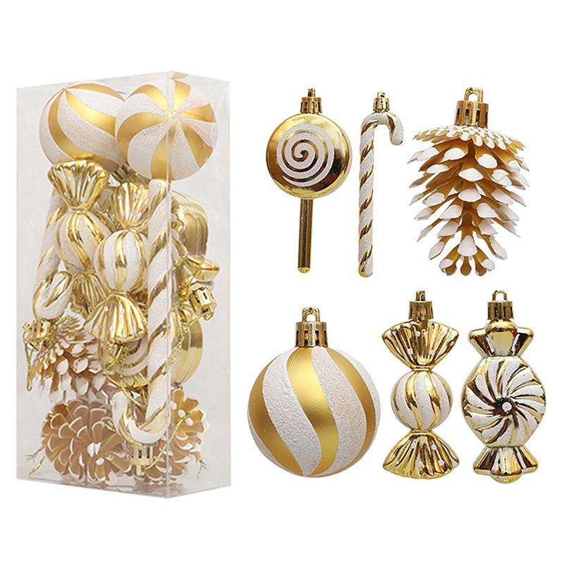 16Pcs/Box Christmas Balls Set Christmas Tree Hanging Ornaments For New Year Noel Navidad Shatterproof Christmas Tree Decorations