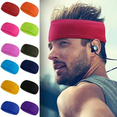 Banda pentru cap pentru bărbați, cu elasticitate înaltă, sală de gimnastică, alergare, tenis, bandă de transpirație sportivă, culoare solidă, respirabilă, fotbal, badminton, benzi de păr pentru yoga