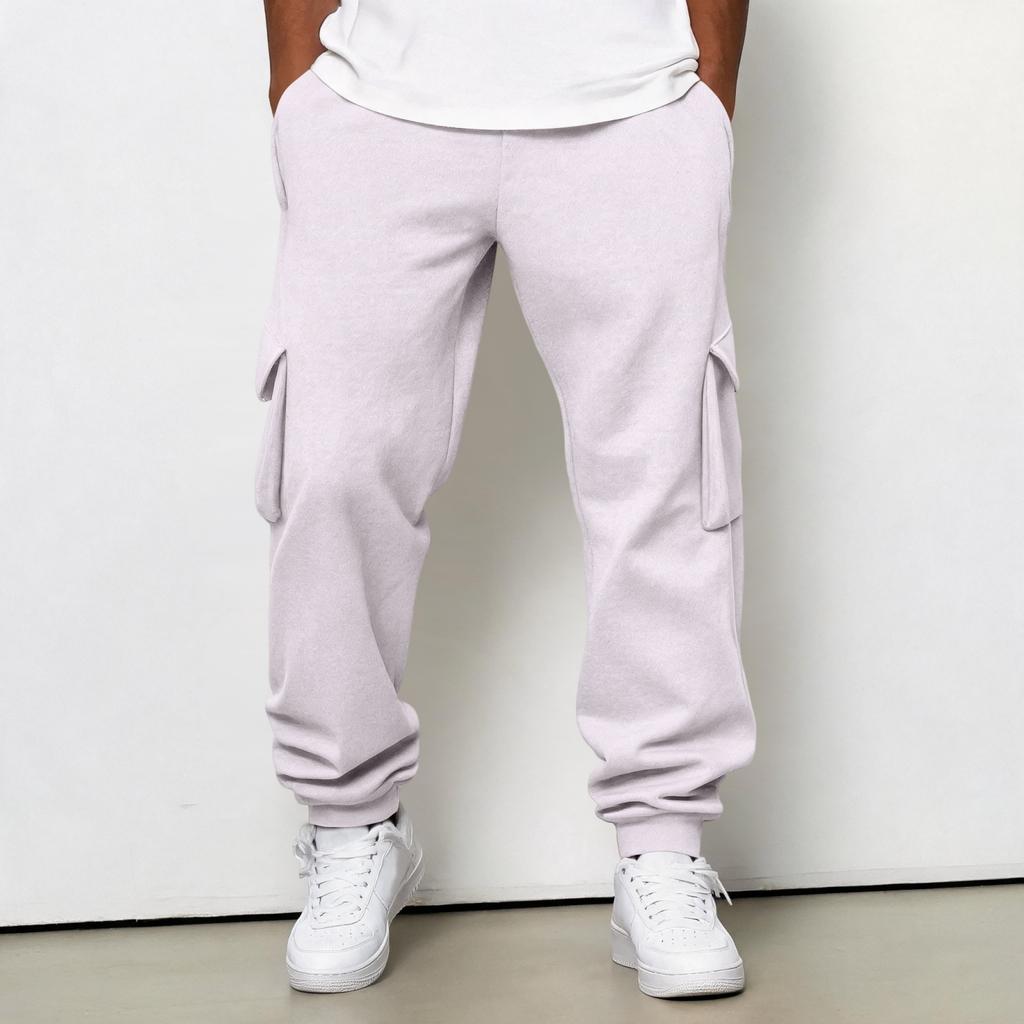 Men's Cargo Joggers with Elastic Waistband and Drawstring, Tapered Leg Casual Pants