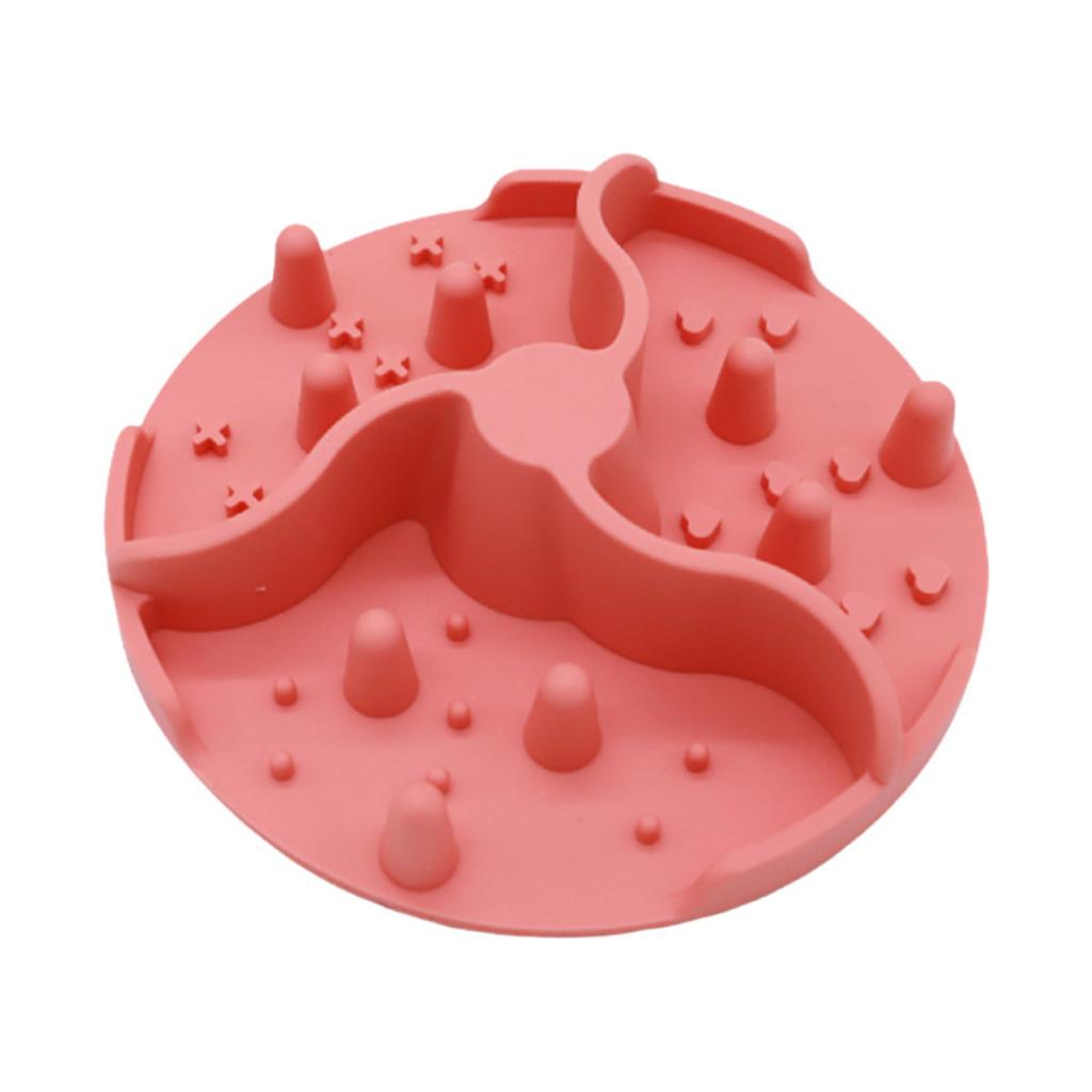 Slow Feeder Dog Bowl Silicone Pet Licking Mat Non-Slip Suction Base Anti-Choke Feeding Plate for Cats and Dogs