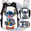 Stitc Schoolbag, Primary And Secondary School Student Backpack, Satchel, Pencil Case, Three-Piece Set, Animation Cartoon