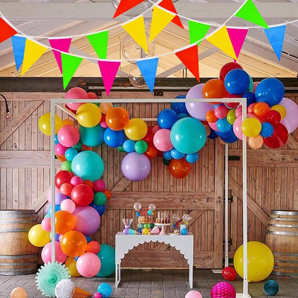 50-1000mm Colorful Pennant Banner Flags Multicolor Rainbow Triangle Flags String for Festival Outdoor Birthday Party Decor