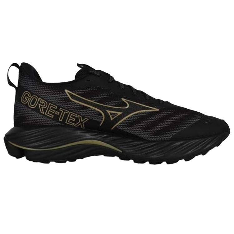 Mizuno Wave Rider GORE-TEX 2 2E Wide Black Gold Men Sneakers J1GC248001