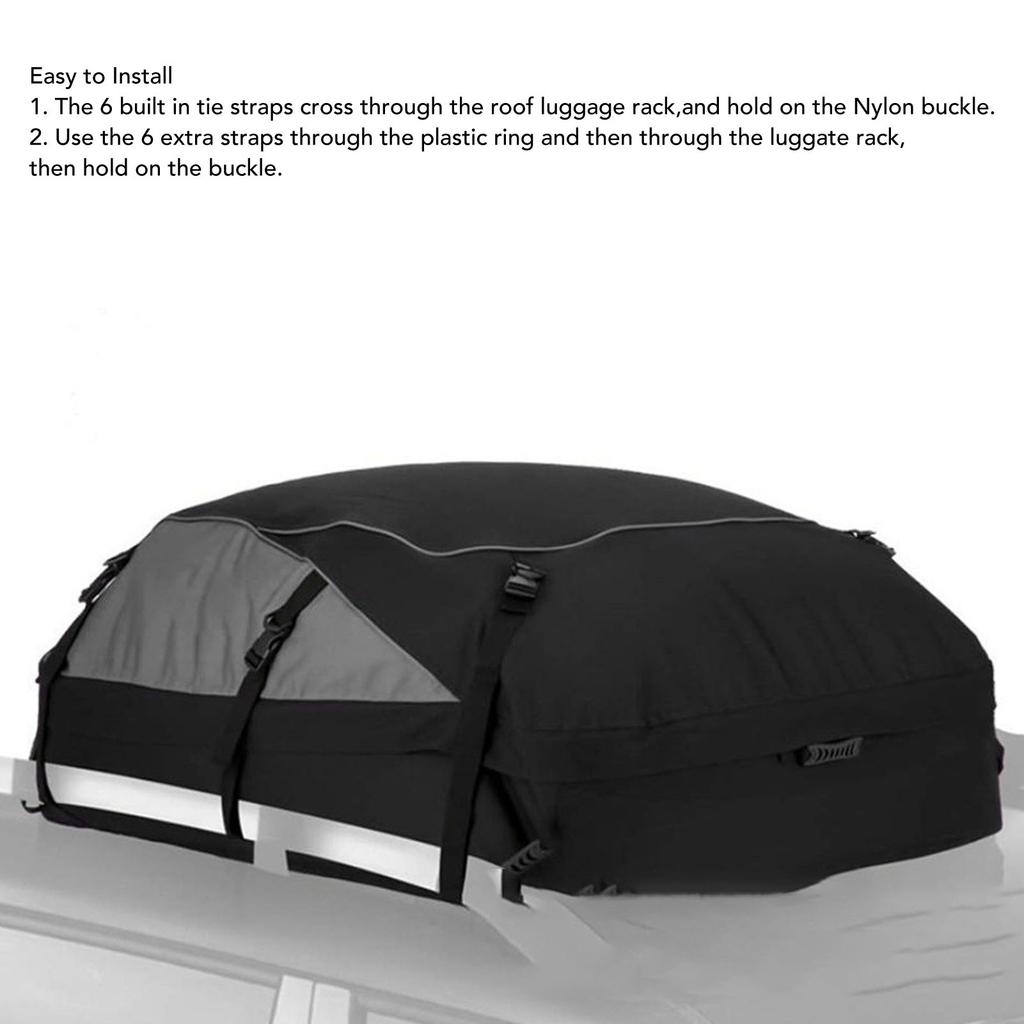Car Roof Luggage Bag Large Capacity Oxford Cloth UV Resistant Waterproof Dustproof Car Top Cargo Carrier for Travel