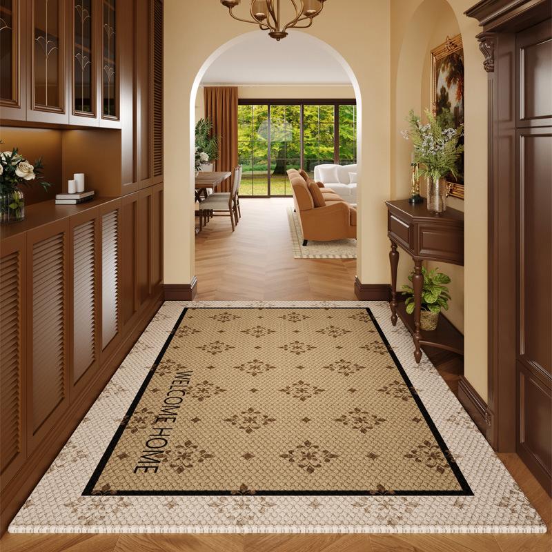 Premium entry door location can be cut at the door, entry carpet non-slip foot mat, household living room door mat retro leave-in
