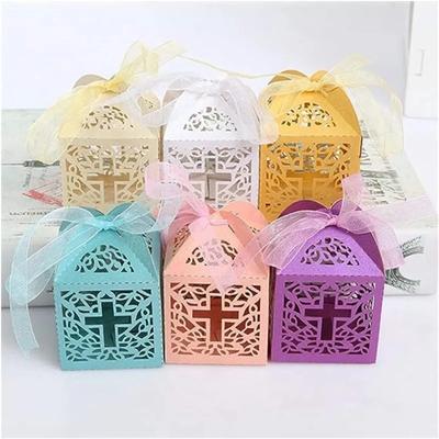 50 Stück Crossing Candy Dragee Boxen Engel Geschenkbox für Babyparty Taufe Geburtstag Erstkommunion Taufe Hochzeitsdeko