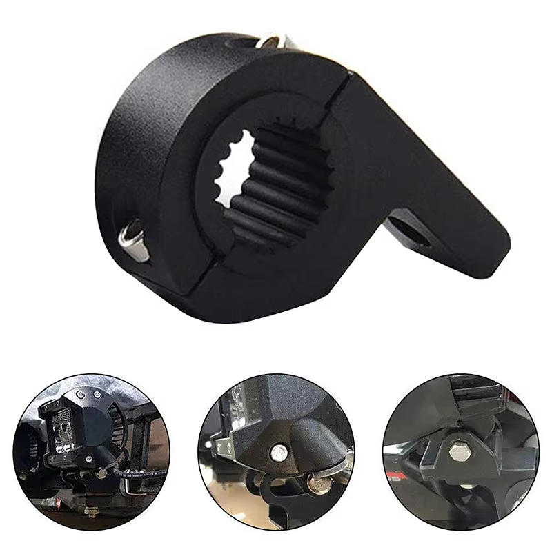 Universal Motorcycle LED Spotlight Mount Bracket - 360° Rotating Aluminum Clamp with Expansion Fixing, Shockproof for Off-Road & Street Use