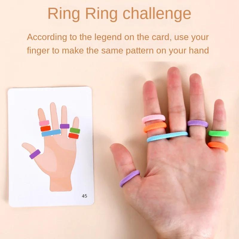 Educational Early Thinking Training Toy for Fingers Ring Game with Elastic Bands and Bell Parent-child Interactive Games Kids