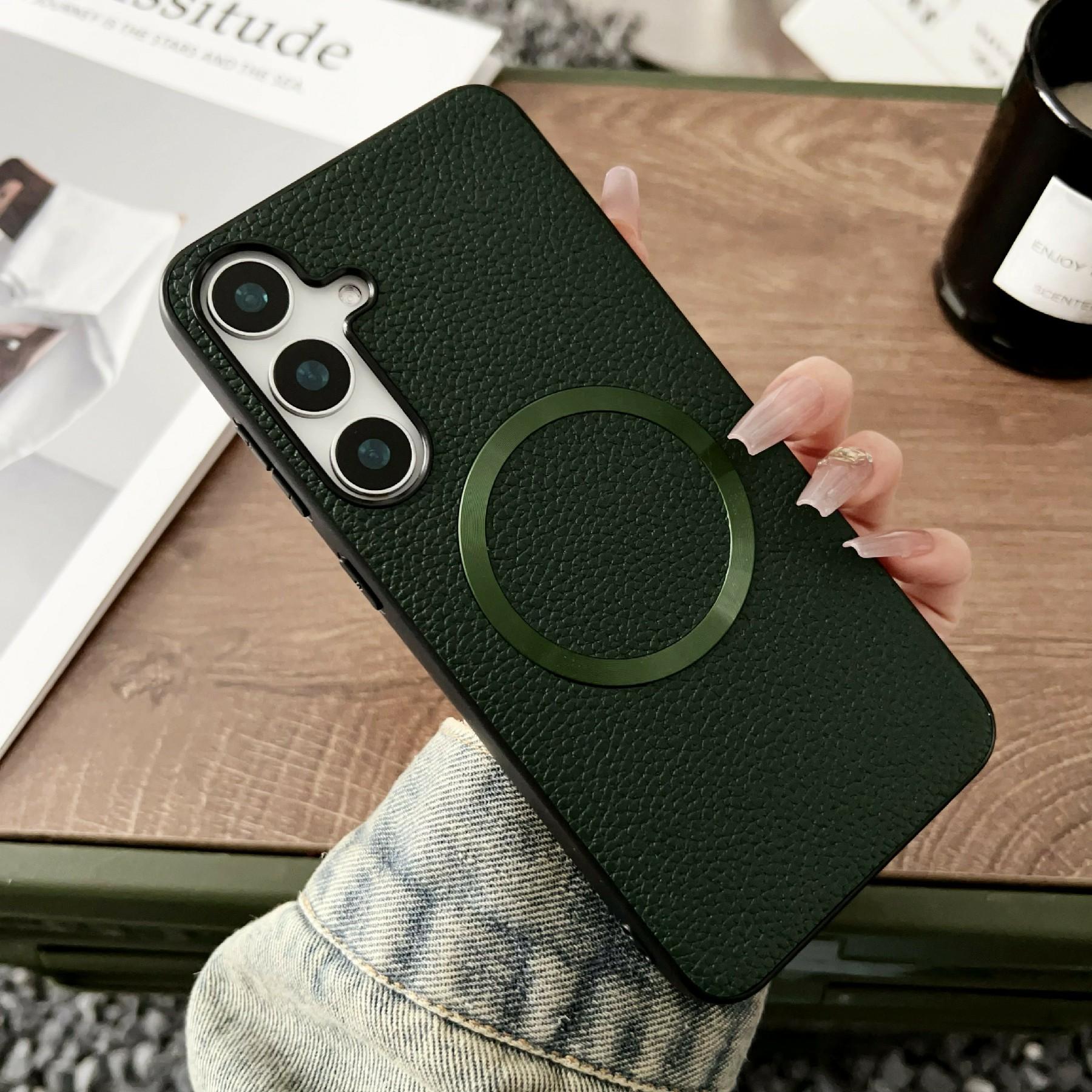 

For Samsung Galaxy S26+ Magnetic Case Litchi Texture PU Leather + TPU Phone Back Cover