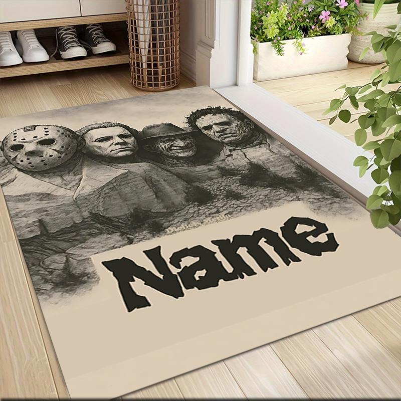 Custom Name Knife Dark Carpet Rug Customizable Soft Washable Anti-Slip Home Living Room Sofa Mats Personalized Rug. 0909105