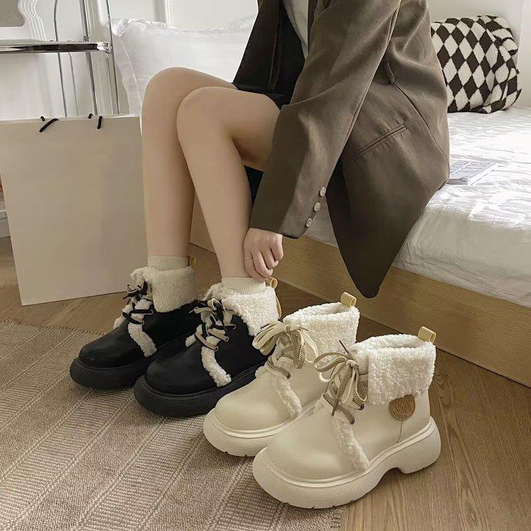 Snow Boots Calf Women's Boot Wool Women's Warm Shoes Winter