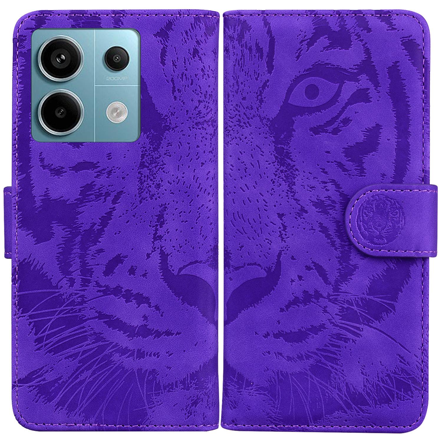 

For Xiaomi Redmi Note 13 Pro 5G/Poco X6 5G Tiger Pattern Case PU Leather Stand Wallet Phone Cover E