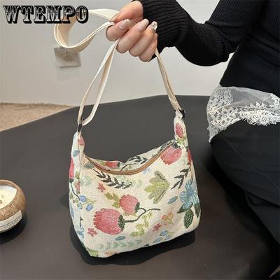 Damenhandtasche Lässig Farbe Baumwolle Leinen Damen Persönlichkeit Mode Canvas Stickerei Schulter