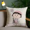 Cartoon Chibi M-Maruko-ChanS Pillow Case Sofa Short Plush Double-sided HD Printing Room Home Office Gift Cushion Cover