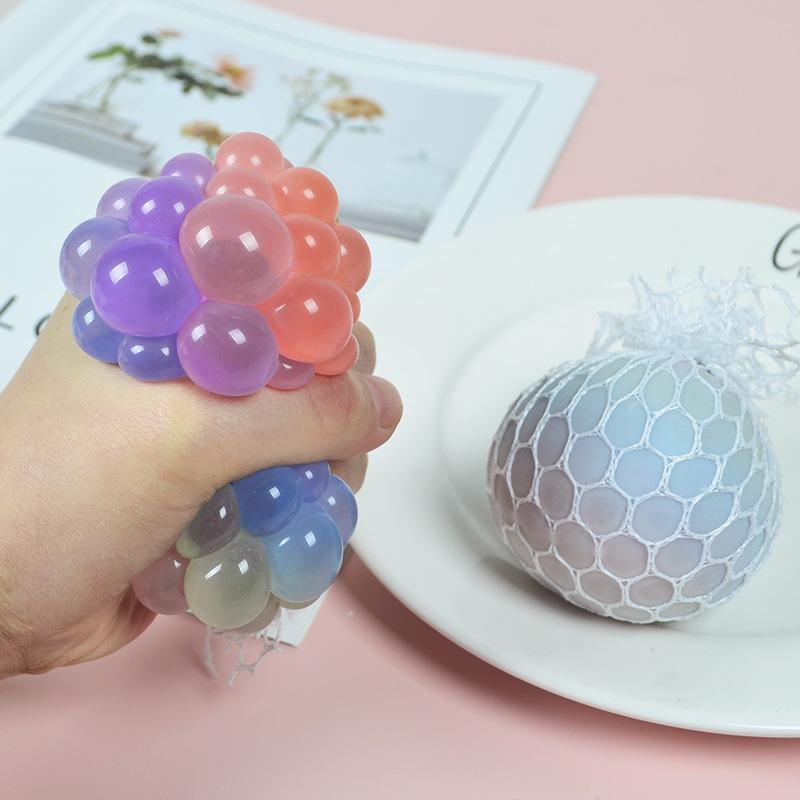 Vibrant 6.5Cm Multi-Colored Pectin Pinch The Rainbow Bead Pressure Reducing Vent Ball Decompression Toy Tpr Pinch Le Grape Ball Adult Toys