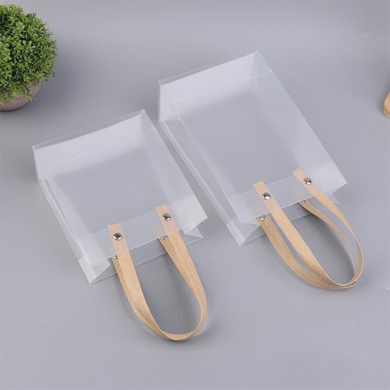 5Pcs Frosted Translucent Pvc Loot Bag Gift Bagbbags For Gifts Packing Bag Pvc Hand Bag Party Decor Souvenir Tote Bags
