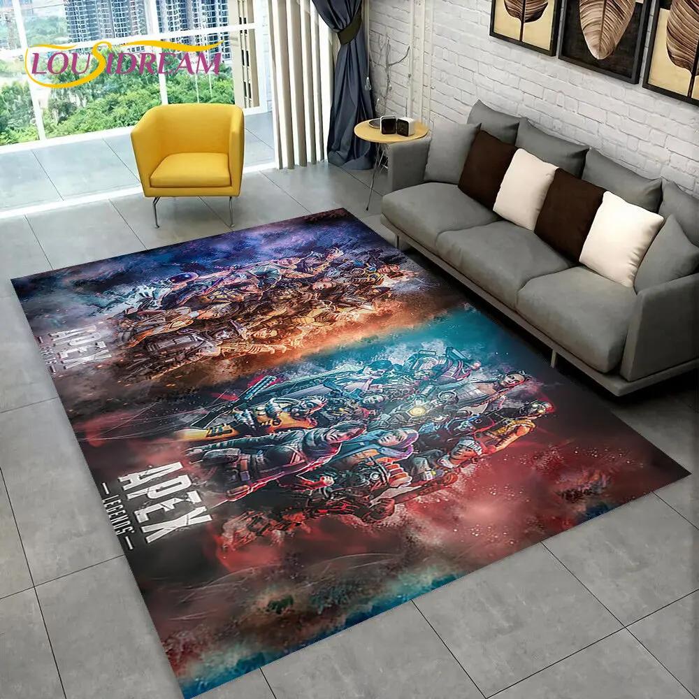 Apex Legends Spiel Gamer Cartoon Bereichsteppich, Teppich für Wohnzimmer Schlafzimmer Sofa Fußmatte Dekoration, Kinder Spiel Rutschfeste Bodenmatte