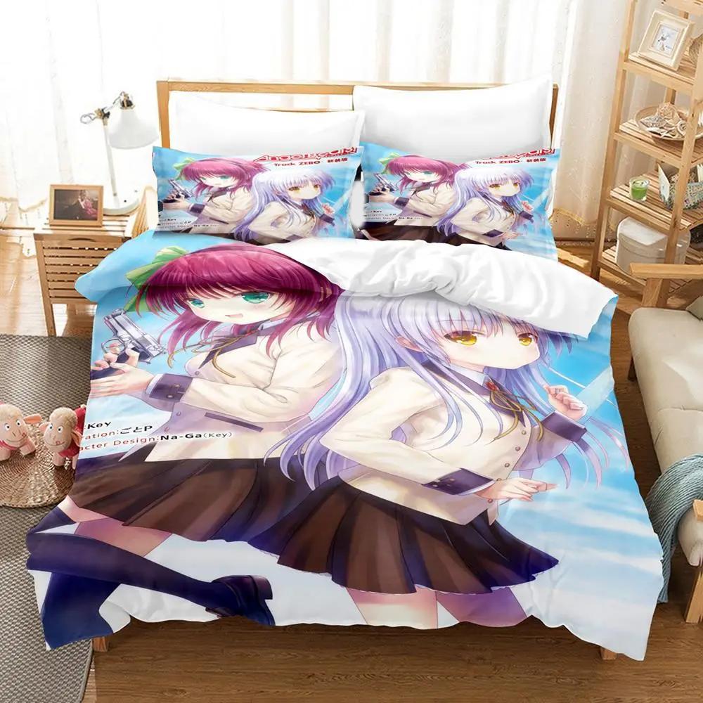 

3D Принт Аниме Angel Beats Постельный Комплект Пододеяльник Комплект Постельного Белья Покрывало Наволочка Одеяло Размер Кинг Квин Мальчики Взрослые Постельные Принадлежности AU Single(140x210cm)