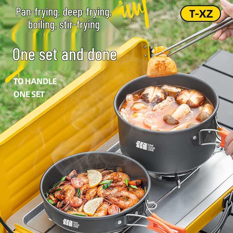 Explorer Outdoor Camping Cookware Set with Kettle