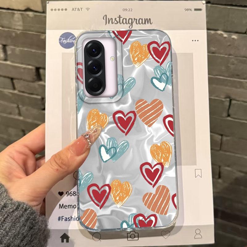 Heart Bow Girls Phone Case For Samsung Galaxy A56 A16 A26 A36 A06 A55 A35 A25 A15 A12 A32 A54 S24 S25 S22 S23 FE Fundas Cover