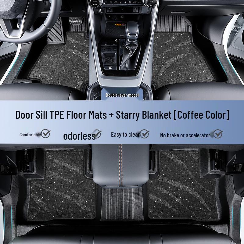 Yongjue TPE Full Coverage Floor Mats for RAV4 - Stylish Car Interior Decor