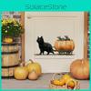Cartoon Halloween Cat Pulling Pumpkin Cart Sitting Mouse Home Decor Stickers