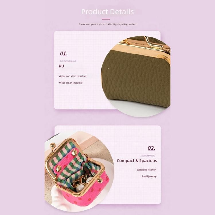 Travel Jewelry Box Case with PU-Look Exterior, Compact Clasp Holder for Rings, Earrings and Daily Mini Necklaces