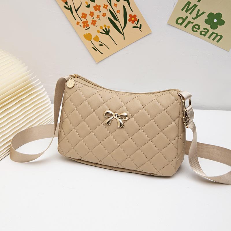 JYL TS Women's Sling Bags  Bow Bag 143 Underarm PU Rhombus All Match Bag