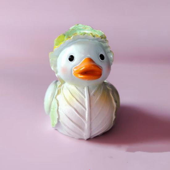 Vegetable Duck Statue Cartoon Corn Carrot Eggplant Cabbage Duck Resin Figurine Home Office Desktop Decoration Ornament