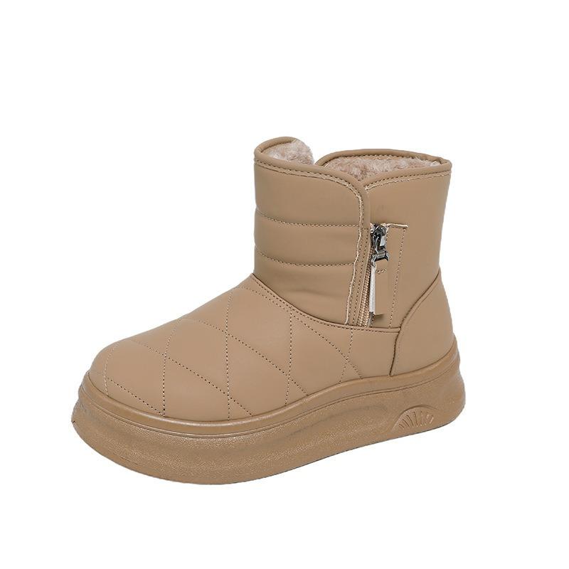 Women S Warm Fleece Lined Thick Sole Elevated Casual Winter Snow Boots