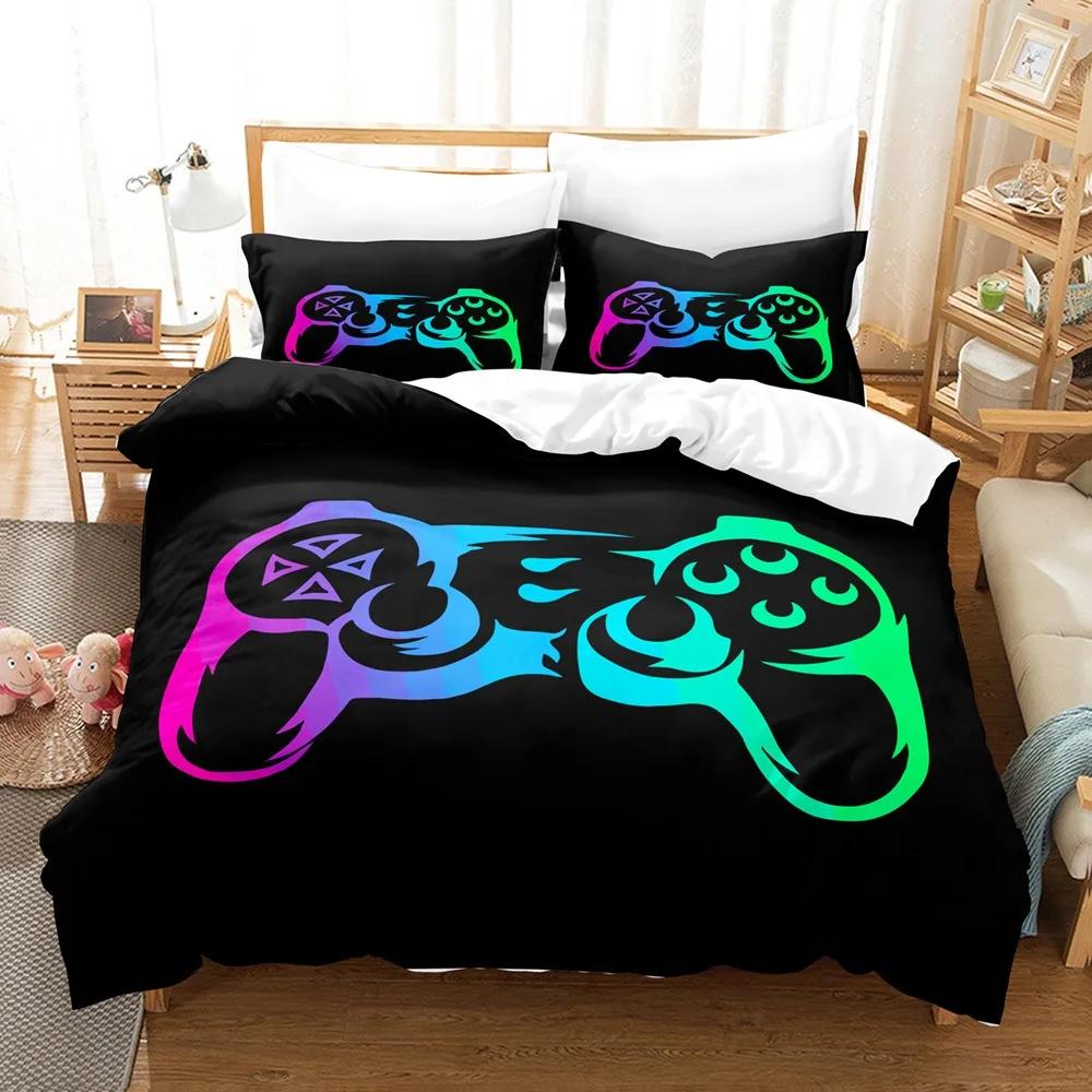 Gamer Bedding Sets For Boys Teen Gaming Duvet Cover Set Video Games Comforter Cover Playstation Designs Bed Set With Pillowcase