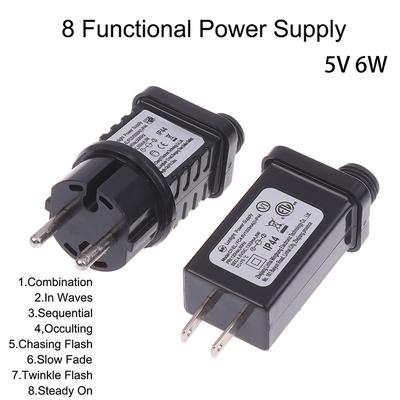 EU/US-Stecker 5V DC 6W 8-Funktions-LED-Lampentreiber-Schalteradapter IP44 wasserdichtes Laserbeleuchtungs-Netzteil für Europa