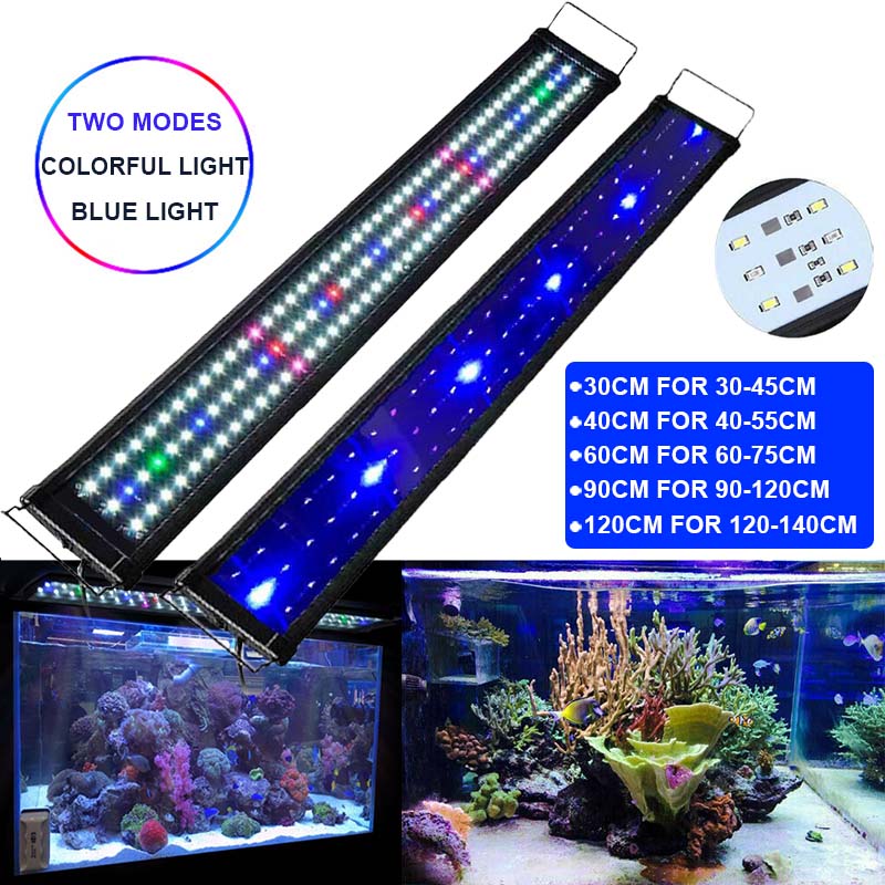 12V EU Stecker Super Slim LED Aquarium Licht Multi-Farbe Volle Spektrum 30-120cm Aquarium wasserpflanze Marine Wachsen Beleuchtung Lampe