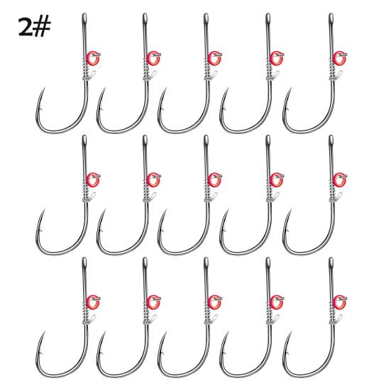 15Pcs Live Shrimp Fixing Hook Heavy Duty Carbon Steel Barbed Fishhook with Hole