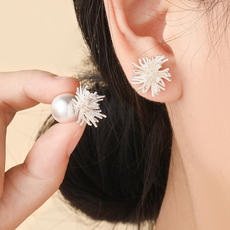 Minimalist Geometric Earrings Cubic Zirconia Studs Lightweight Hypoalleric Silver Tone Cool Style Jewelry for Women Everyday Wear