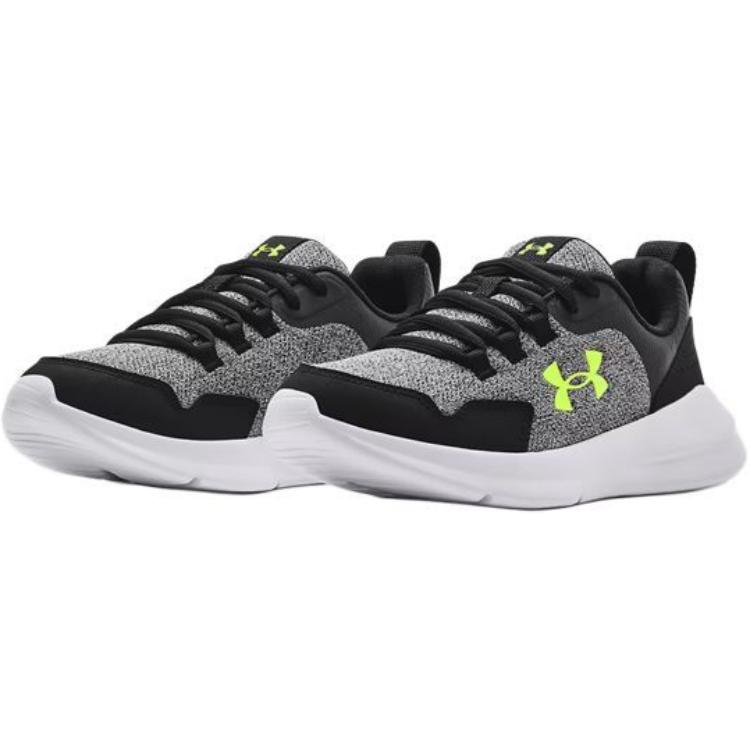 Under Armour Essential GS Black Neon Green Kids Sneakers White 3024554-001