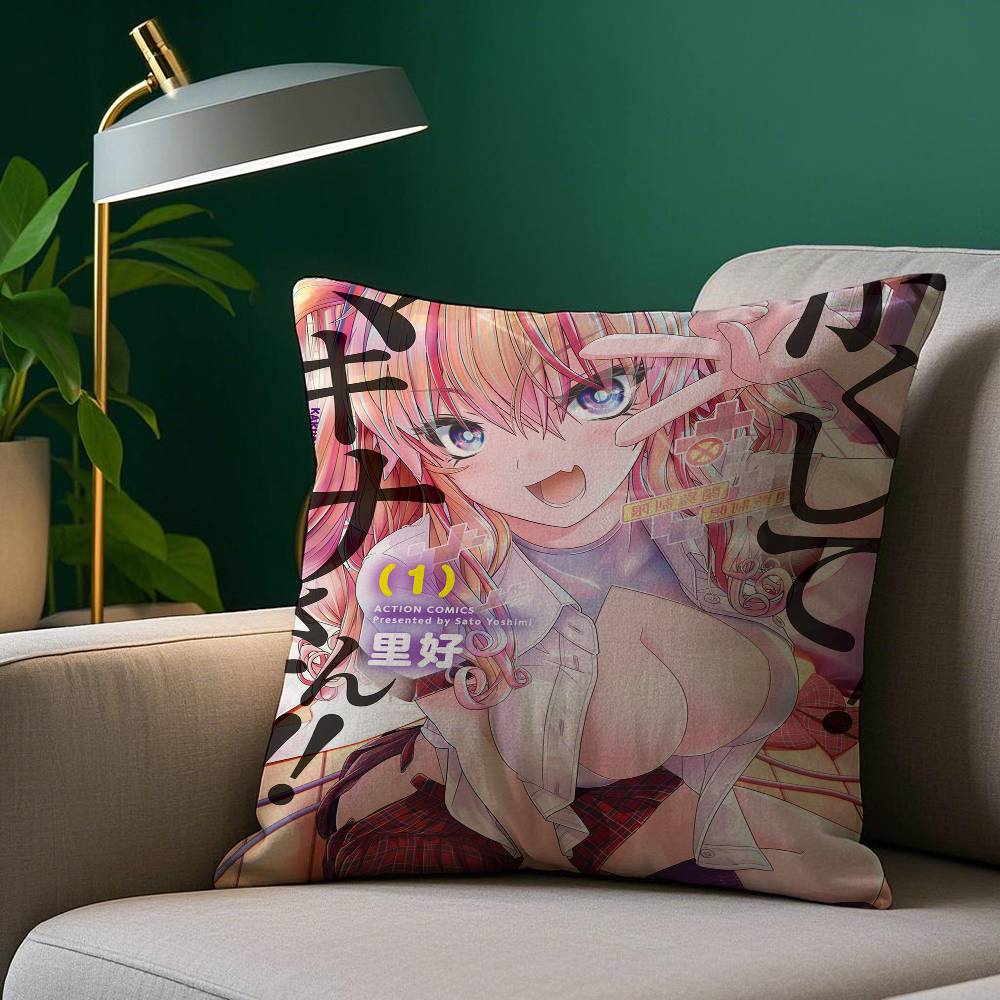 Sexy Anime Mädchen Kissenbezug Plüschstoff Weicher Kissenbezug Beidseitiger Druck Sofakissenbezug Überwurf
