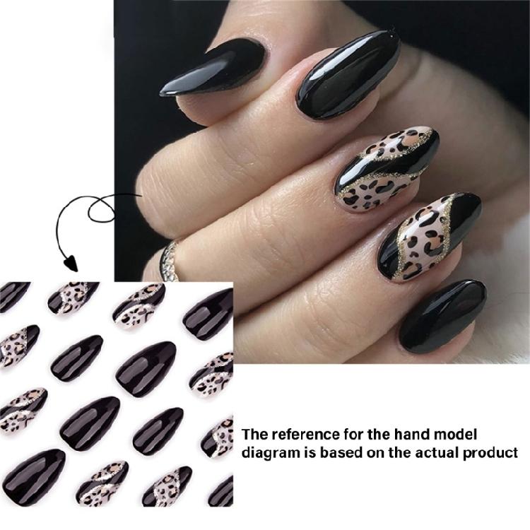 24Pcs Press On Nail Almond Glues On Nail French Fake Nail Designs False Nail Artificial Nail Gifts for Women Girls