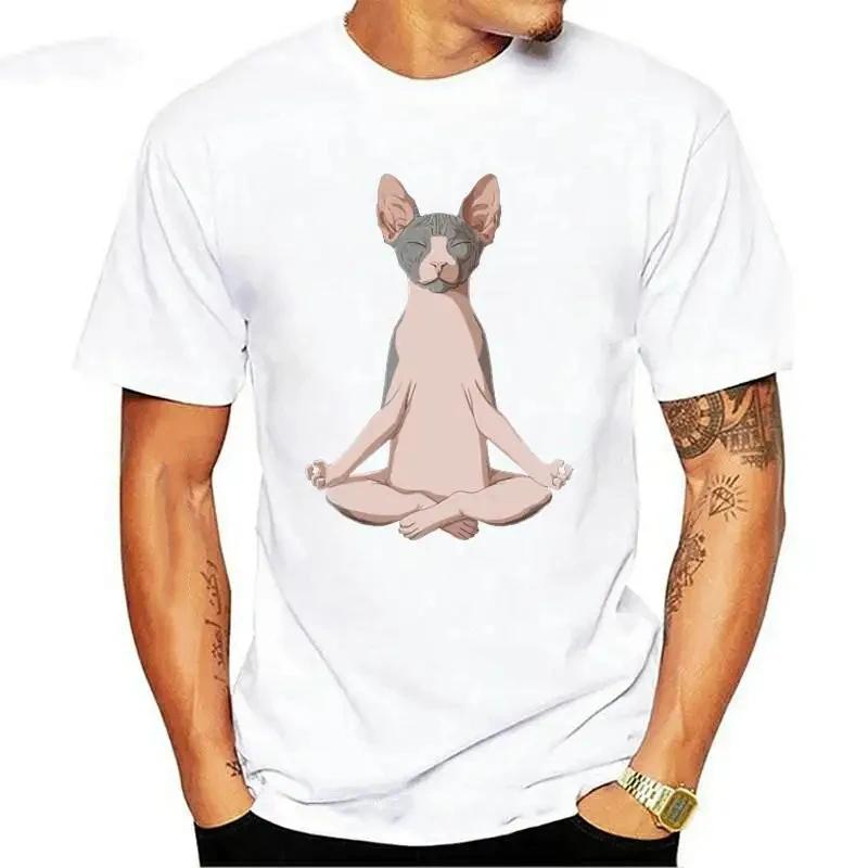 

Новые топы футболка женская с рисунком кошки сфинкса комиксы надписи принт женская футболка S бежевый